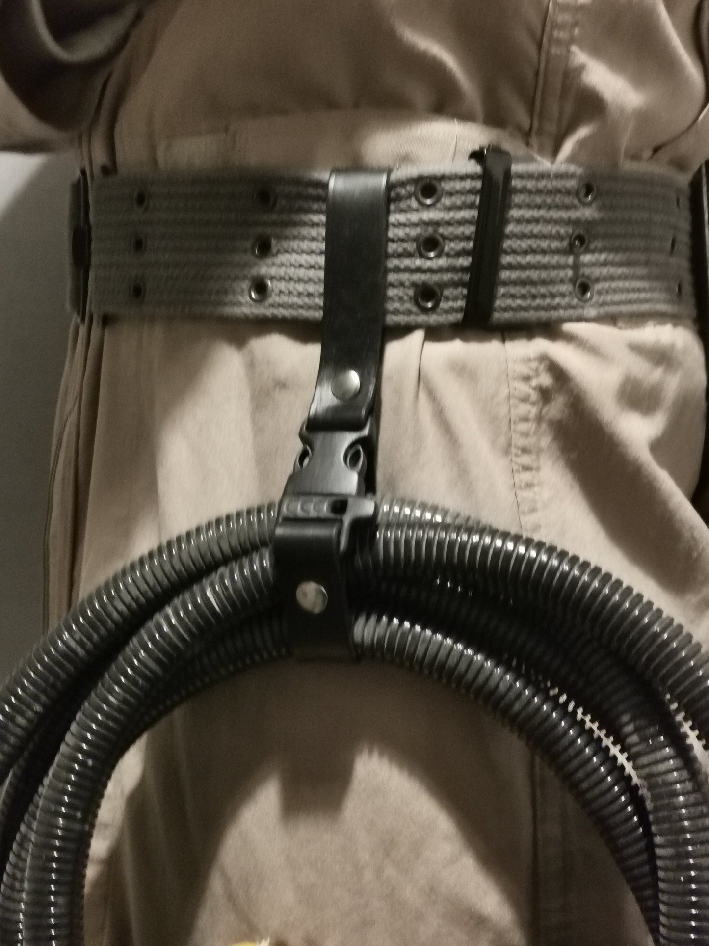 Ghostbusters trap cable / hose leather holster with either plastic survival or silver metal buckle